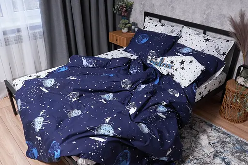 Комплект постельного белья Moon&Star Ranforce Elite Cosmos двуспальный 175х210 см наволочки 2х40х60 см - фото 5