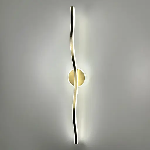 Латунне видовжене хвилеподібне бра 80 см 4000K Арт. WB 31/800 AB Line F - фото 1