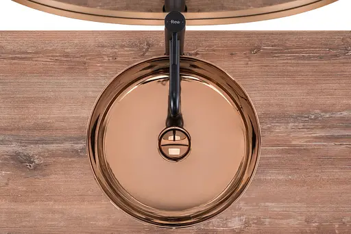 Умивальник Rea Ida rose gold накладний рожеве золото REA-U7401, Золотий - фото 4