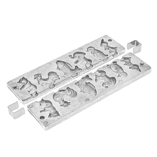 Форма для приготовления леденцов, карамели и конфет из шоколада"Зайчик, Пингвин, Слон, Рыбка, Петушок, Мишка", ХЕАЗ Серебристый 85992 - фото 10