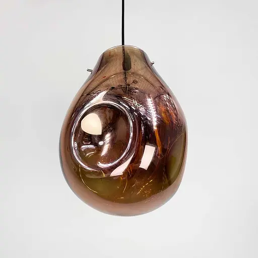 Подвес с мятым удлиненным стеклянным плафоном в розовом золоте | Line F | Арт. 0459/1 Rose Gold - фото 5