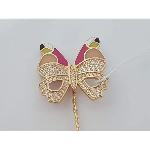 Золотий значок Tango Метелик з фіанітами і емаллю. 660118Е - фото 2