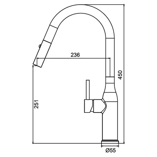 Смеситель для кухни с выдвижным изливом Koer KI-70004-07 KR3387 Графит - фото 8