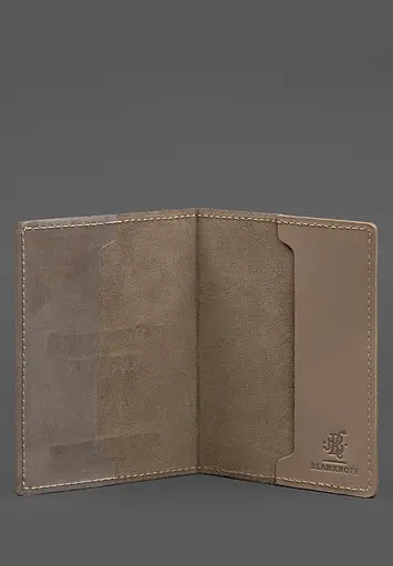 Кожаная обложка для военного билета 7.0 светло-бежевая Crazy Horse - фото 5