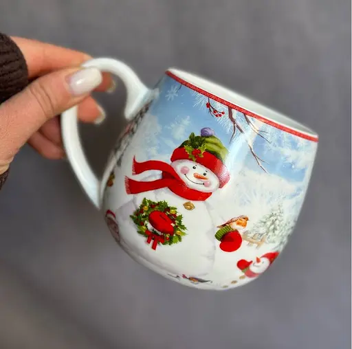 Чашка новорічна R33360 Зимова історія порцелянова в подарунковій коробці 420 мл Біла - фото 2