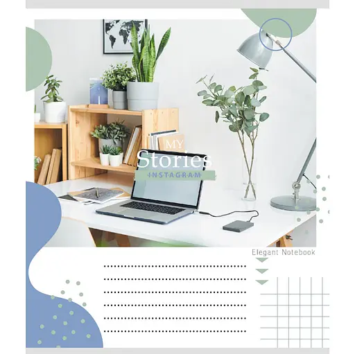 Тетрадь ученическая "Инста стори" Leader 012-510249C-4 в косую линию, 12 листов - фото 1