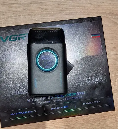 Электробритва-шейвер VGR V-377 (9000 об/мин, Титановая сетка, LCD-дисплей, USB) - фото 5