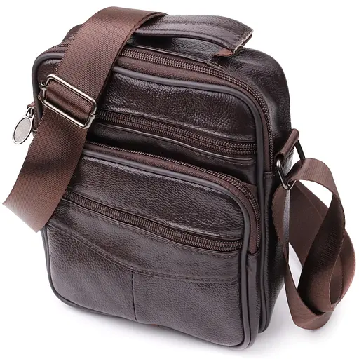 Невелика вертикальна сумка з ручкою для чоловіків із натуральної шкіри Vintage 17х19,5х7 см sum0027475 - фото 11