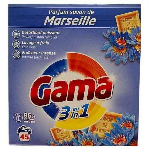 Порошок Gama Marseille Universal 3в1 45 циклів прання 2.475 кг - фото 1