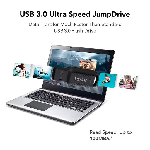 USB флеш накопичувач Lexar 64GB JumpDrive V400 Black USB 3.0 (LJDV400064G-BNBNG) - фото 5