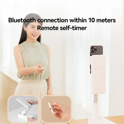 Підставка-тримач настільний USAMS US-ZB265 Multi-function Rotatable Folding Storage Live Stream White - фото 4