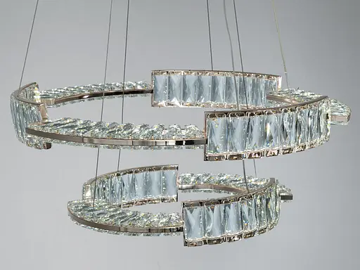 Світлодіодна люстра Romin підвісна 2 кільця золото 86 Вт - фото 4