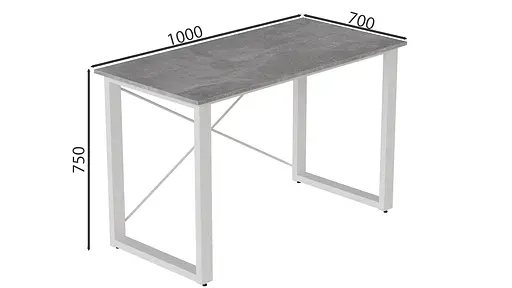 Письмовий стіл Ferrum-decor Драйв 750x1000x700 Білий метал ДСП Бетон 16 мм (FRD-103170) - фото 3