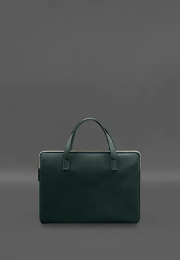 Кожаный чехол BlankNote с ручками для ноутбука 13 дюйм Зеленый - фото 2