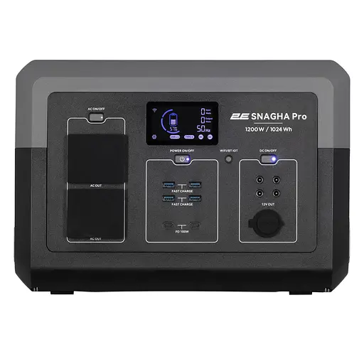 2E Портативна електростанція Snagha PRO, 1200 Вт, 1024 Вт/год, WiFi/BT, швидка зарядка - фото 2