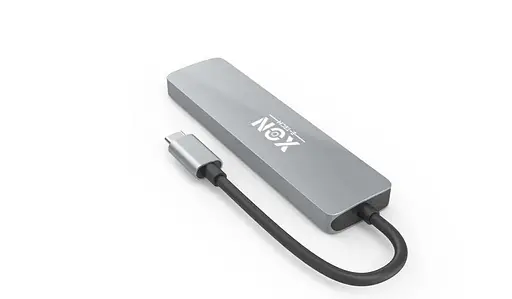 USB-хаб XON SmartHub 6 в 1 (SD/TF + Type-C + USB3.0 + 2хUSB2.0) Сірий (UHCHP062322G 5139) - фото 4