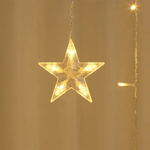 Гирлянда LED Star звезды и снежинки занавес 138 led 8 режимов - фото 3
