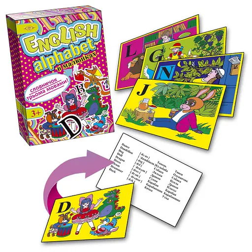 Дитячий розвиваючий комплект ENGLISH ALPHABET MKA0001 в картинках - фото 2