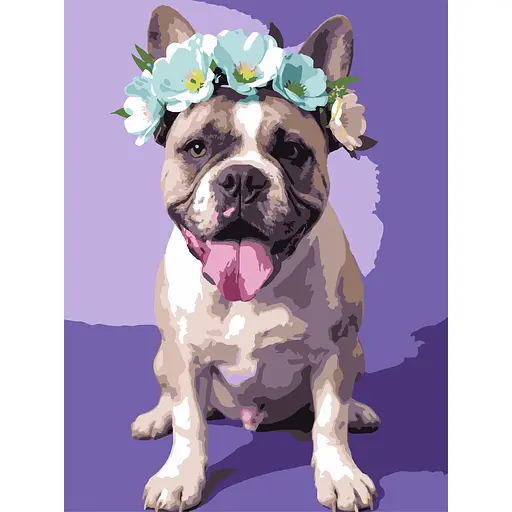 Картина по номерам Strateg Пес в веночке 30х40 см (SS-1283) - фото 1