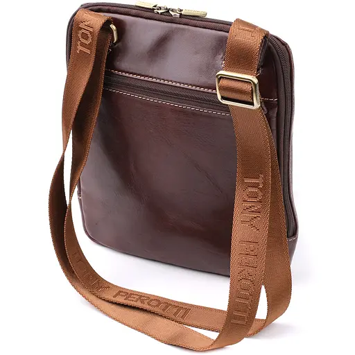 Чоловіча сумка через плече з гладкої шкіри TONY PEROTTI 20х25х3,5 см 000315695 - фото 2