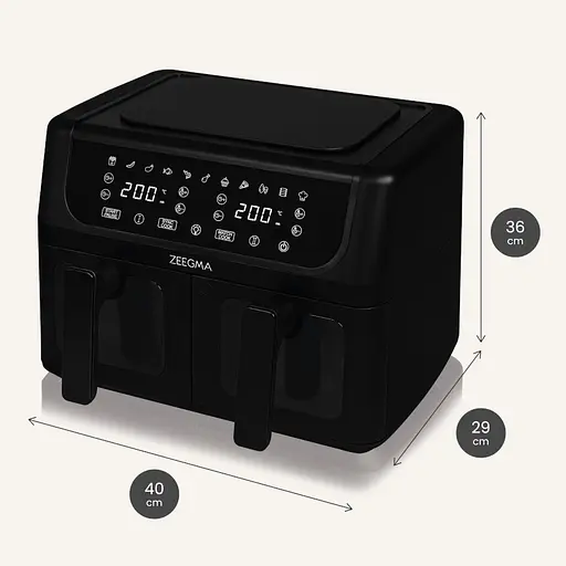 Аерофритюрниця двокамерна Zeegma Dual 9л Black - фото 10