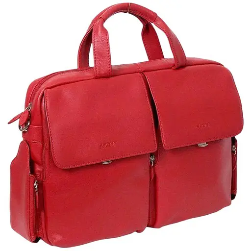 Ділова жіноча сумка Sheff червона натуральна шкіра - фото 1