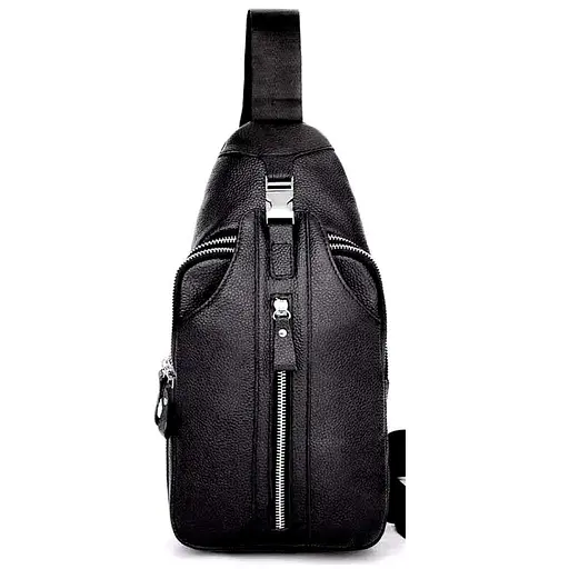 Сумка-слінг чорна шкіряна Tiding Bag F-A25F-5003A