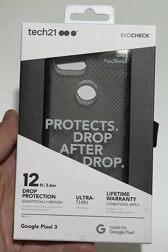 Оригінальний протиударний чохол Tech21 Evo Check для Google Pixel 3 (5.5") Smokey Black - фото 2
