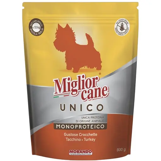 Сухий корм для собак малих порід Morando Migliorcane Unico індичка 800 г - фото 1