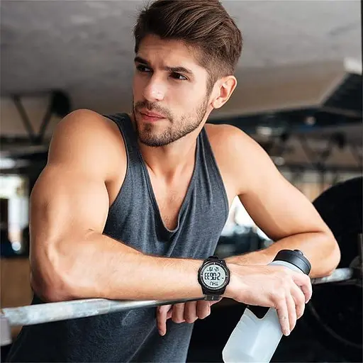 Beeasy цифровий водонепроникний годинник з секундом-будильником Зворотній відлік подвійного часу, ультратонкий суперширококутний - фото 2