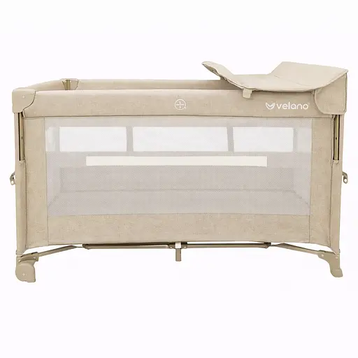 Ліжко-манеж дитяче з другим ярусом та пеленатором VELANO Tino, beige - фото 1