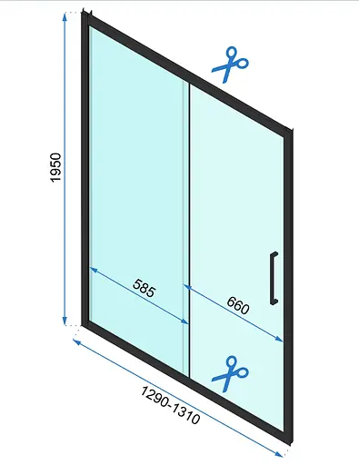 Душова кабіна Rea Rapid Slide 100x130 black REA-K6423 + REA-K6403, Чорний матовий, Універсальна, прозорий - фото 6
