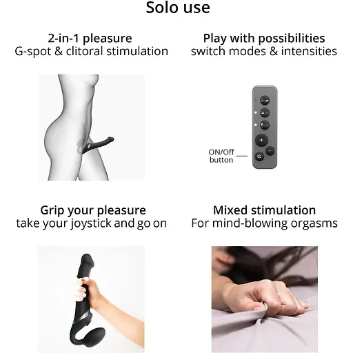 Безремінний вібрострапон з вакуумною стимуляцією Strap-On-Me MULTI ORGASM Fuchsia M - фото 9