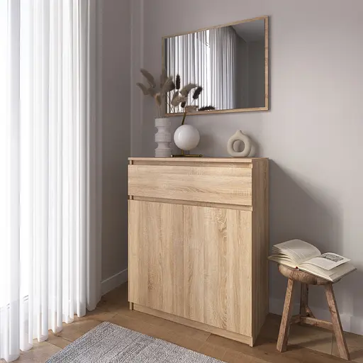 Комод тумба Vays R-23, з шухлядою та відділенням з полицями, без ручок, ЛДСП, 80×40×98 см - для дому, спальні, передпокою - фото 4