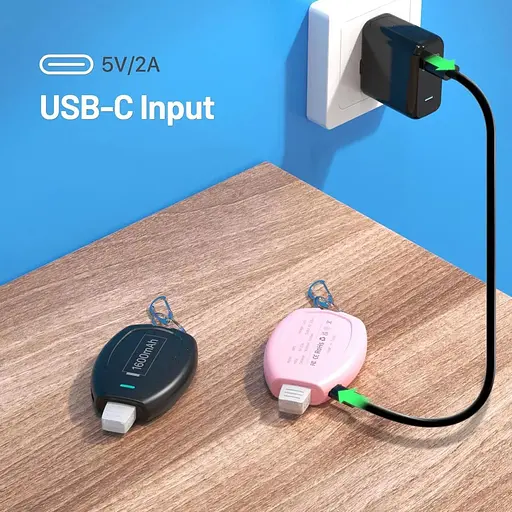 Портативное зарядное устройство-брелок Huaeng Mini Power Emergency Pod для iPhone, 1600 мАч 2 шт. - фото 5