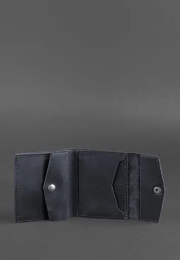 Кожаный кошелек 2.1 синий Crazy Horse - фото 4