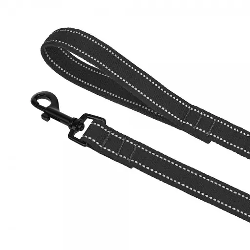 Поводок для собак Barksi Сotton с карабином квадратное ушко 200x1.6 см графит - фото 3