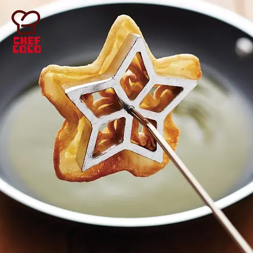 Формочки для хвороста (вафельного печенья) 4 шт. в наборе, A-plus Золотистый 81478 - фото 8