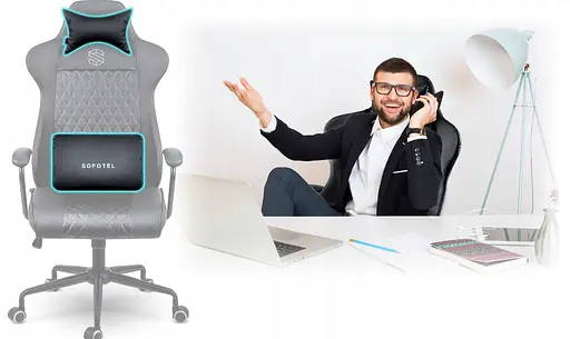 Кожаное офисное кресло с технологией SoftSwing Sofotel Werona Black +2 подушки в подарок - фото 10