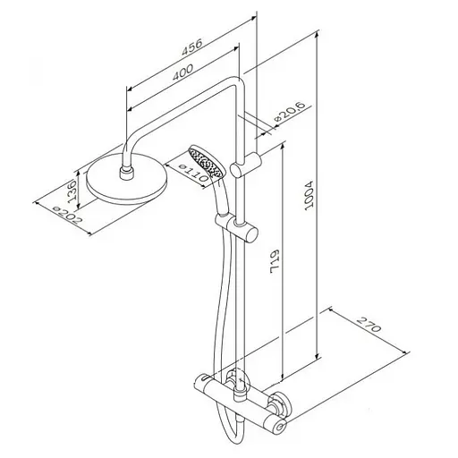 Душова система з термостатом AM.PM Like F0780400, Хром - фото 4