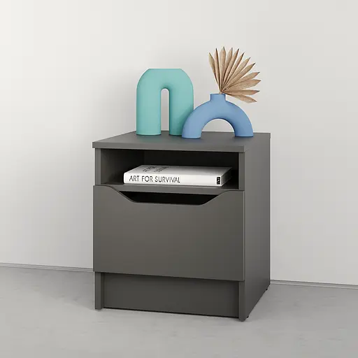 Приліжкова тумба MebelStar Лілу 40x40x44,5 см Антрацит (MBS-1378)