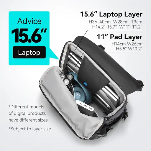 Рюкзак Mark Ryden для ноутбука 15.6 дюймов MR2859 с сумкой-бананкой 2 в 1 Черный - фото 3