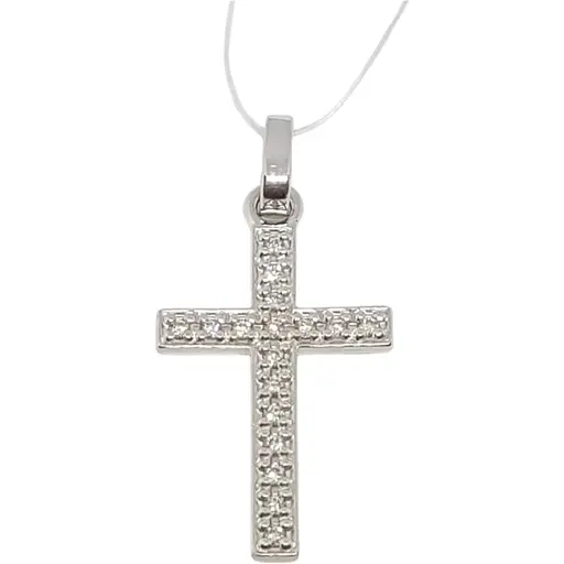 Золотий хрестик Геліос з діамантами. Артикул 3740108