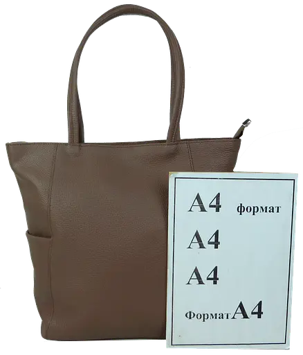 Женская кожаная сумка на двух ручках Borsacomoda коричневая sum0028734 - фото 10