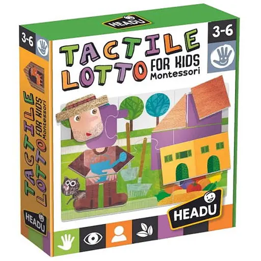 Настільна гра Headu Тактильне лото Монтессорі. Форми та контури (Montessori. Tactile Iotto for Kids: Shapes and Contours) (MU25374) - фото 1