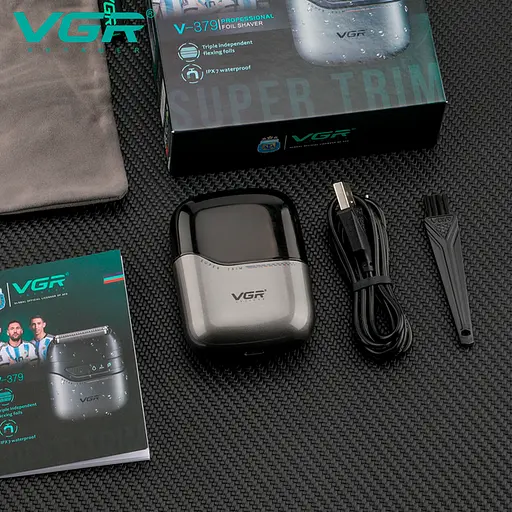 Електробритва шейвер VGR V-379 подвійне лезо триммер водонепроникний з дорожньою сумкою - фото 9