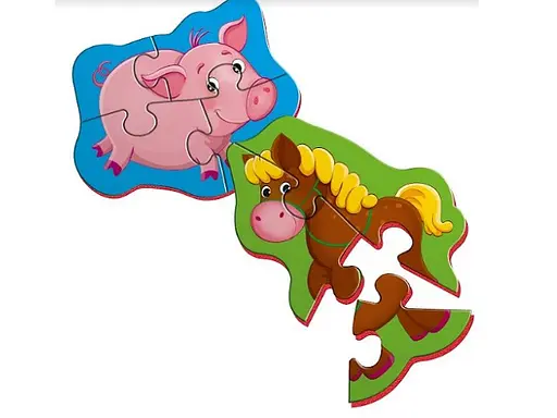 Пазли магнітні бейбі Конячка та порося, (укр)