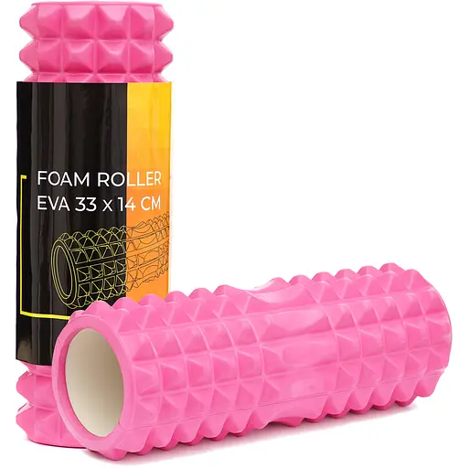 Масажний ролик Cornix EVA 33 x 14 см (валик, ролер) XR-0327 Pink - фото 1