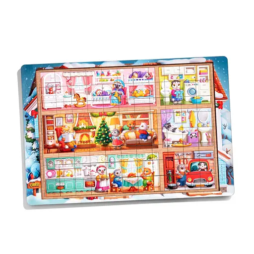 Пазл дитячий деревяний Котячий будинок (ПСД249) PSD249, 176 елементів - фото 8