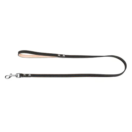 Поводок "CoLLaR" двойной с прошивкой (ширина 14мм длина 122см) черный - фото 2